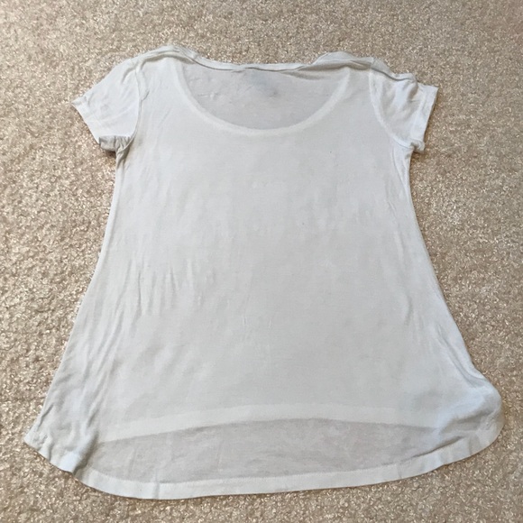 High-Low white tee, short cap sleeves, size M - Picture 2 of 3